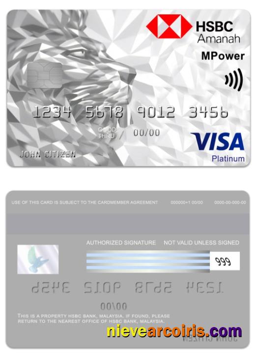 Malaysia HSBC Bank Amanah MPower Platinum Visa Credit Card